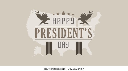 February, Happy President's day. United States of America. Design template to commemorate president's day in the united states. design with a government and law concept.