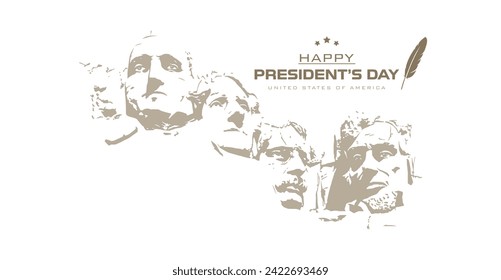 February, Happy President's day. United States of America. Design template to commemorate president's day in the united states. design with a government and law concept.