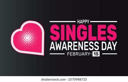 February is Happy Singles Awareness Day background template. Perfect for lovely banners, cards, posters, social media. Vector design with text inscription and classic color for a professional look