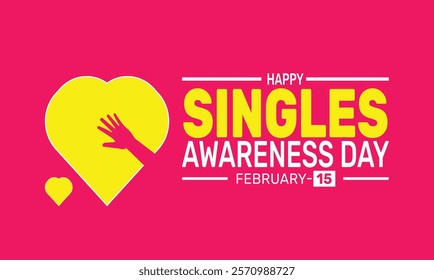 February is Happy Singles Awareness Day background template. Perfect for lovely banners, cards, posters, social media. Vector design with text inscription and classic color for a professional look