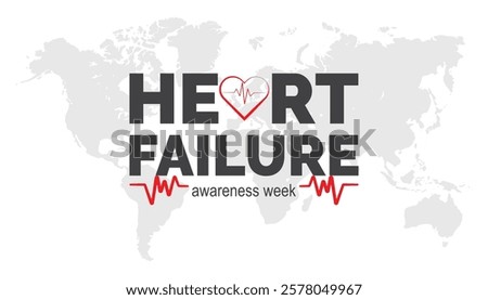 February is Heart Failure Awareness Week. Vector template Design for banner, greeting card, poster, prints, social media post ,flyer , T shirt with background.