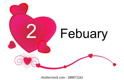 February with heart shape