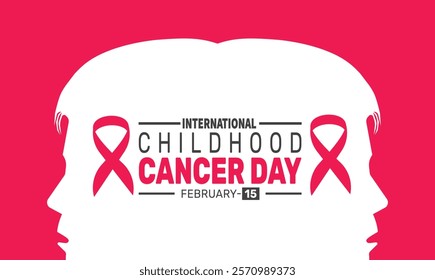 february (ICCD) International Childhood Cancer day background template. Perfect for banners, cards, posters, social media. Vector design with text inscription and classic color for a professional look