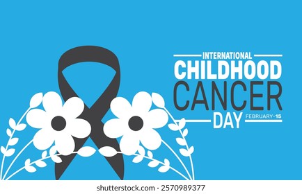 february (ICCD) International Childhood Cancer day background template. Perfect for banners, cards, posters, social media. Vector design with text inscription and classic color for a professional look