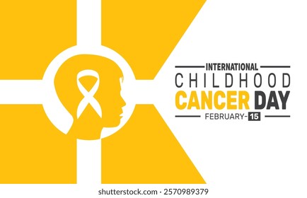 february (ICCD) International Childhood Cancer day background template. Perfect for banners, cards, posters, social media. Vector design with text inscription and classic color for a professional look