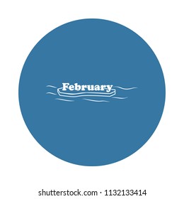 February icon. Element of name of month icons for mobile concept and web apps. Badge style February icon can be used for web and mobile apps