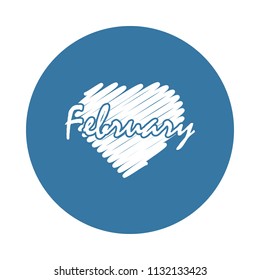 February icon. Element of name of month icons for mobile concept and web apps. Badge style February icon can be used for web and mobile apps