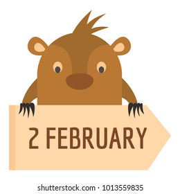 February icon. Flat illustration of february vector icon for web