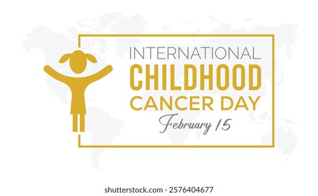 February is International Childhood Cancer Day. Vector template Design for banner, greeting card, poster, prints, social media post ,flyer , T shirt with background.