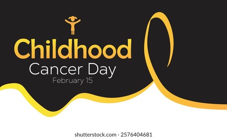 February is International Childhood Cancer Day. Vector template Design for banner, greeting card, poster, prints, social media post ,flyer , T shirt with background.