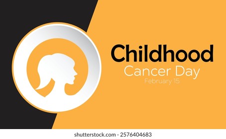 February is International Childhood Cancer Day. Vector template Design for banner, greeting card, poster, prints, social media post ,flyer , T shirt with background.