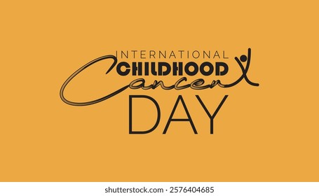 February is International Childhood Cancer Day. Vector template Design for banner, greeting card, poster, prints, social media post ,flyer , T shirt with background.