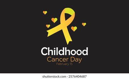 February is International Childhood Cancer Day. Vector template Design for banner, greeting card, poster, prints, social media post ,flyer , T shirt with background.