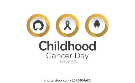 February is International Childhood Cancer Day. Vector template Design for banner, greeting card, poster, prints, social media post ,flyer , T shirt with background.