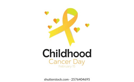 February is International Childhood Cancer Day. Vector template Design for banner, greeting card, poster, prints, social media post ,flyer , T shirt with background.