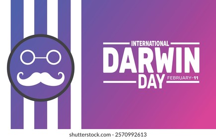 February is International Darwin Day background template. International Day of Science and Humanism. Perfect for banners, cards, posters, and social media .