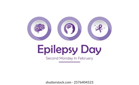 February is International Epilepsy Day. Vector template Design for banner, greeting card, poster, prints, social media post ,flyer , T shirt with background.