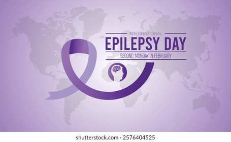 February is International Epilepsy Day. Vector template Design for banner, greeting card, poster, prints, social media post ,flyer , T shirt with background.