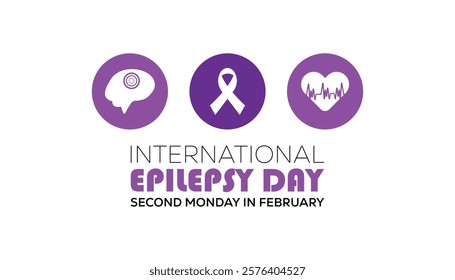 February is International Epilepsy Day. Vector template Design for banner, greeting card, poster, prints, social media post ,flyer , T shirt with background.