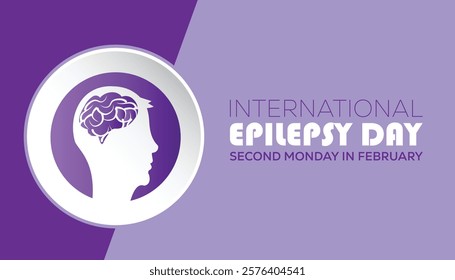 February is International Epilepsy Day. Vector template Design for banner, greeting card, poster, prints, social media post ,flyer , T shirt with background.