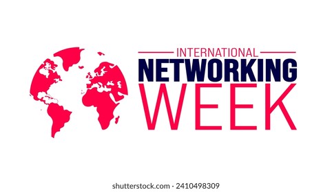 February is International networking week background template. Holiday concept. background, banner, placard, card, and poster design template with text inscription and standard color. vector