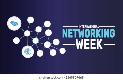February is International Networking Week background template. Perfect for banners, cards, posters, and social media . Vector design with text inscription and classic color for a professional look