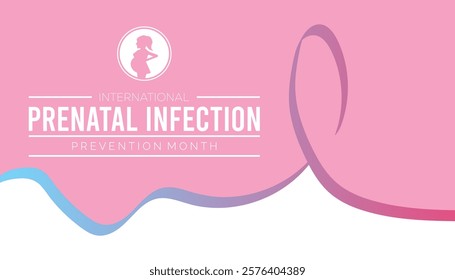 February is International Prenatal Infection Prevention Month. Vector template Design for banner, greeting card, poster, prints, social media post ,flyer , T shirt with background.