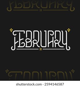 February Lettering Calendar with Elegant Style