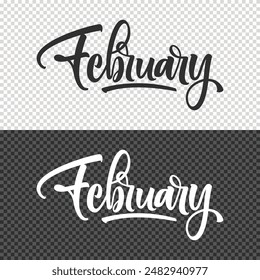 february lettering clipart element design