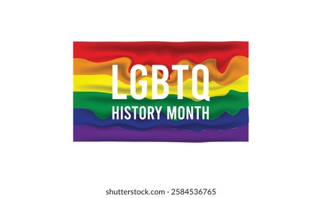 February is LGBTQ History month. Vector template Design for banner, greeting card, poster, prints, social media post ,flyer , T shirt with background.