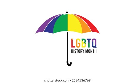 February is LGBTQ History month. Vector template Design for banner, greeting card, poster, prints, social media post ,flyer , T shirt with background.