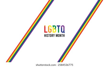 February is LGBTQ History month. Vector template Design for banner, greeting card, poster, prints, social media post ,flyer , T shirt with background.