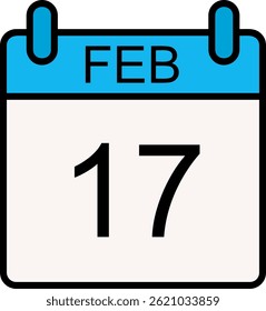 February Line Filled Vector Icon Design