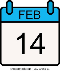 February Line Filled Vector Icon Design