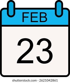 February Line Filled Vector Icon Design