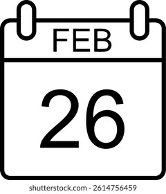 February Line Vector Icon Design