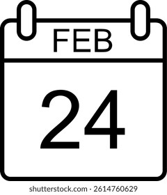 February Line Vector Icon Design
