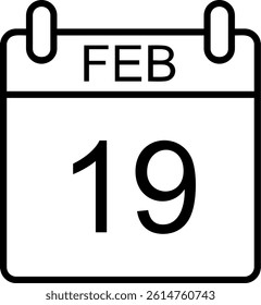 February Line Vector Icon Design