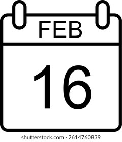 February Line Vector Icon Design