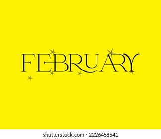 EPS, ilustración de diseño del vector de nombre de mes de febrero.