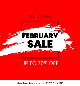 February month Sale poster on red background