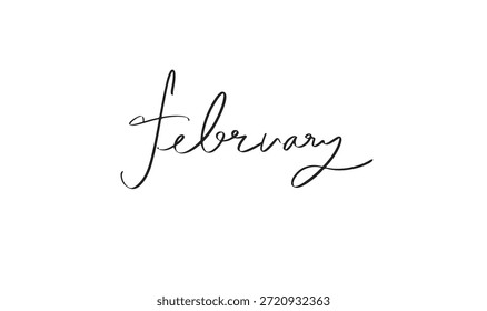 mês de fevereiro texto caligrafia escrita à mão lettering script preto cor objeto ícone fevereiro mês planejador dia calendário dia feliz dia dos namorados data ano fevereiro cartão comemoração fevereiro américa 