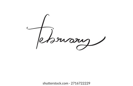 February month text font calligraphy hand written lettering script black color object icon february month happy valentine day february month text romance february gift graphic design banner poster wedding