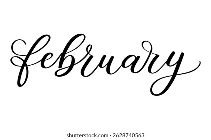 February month written using calligraphic style