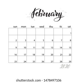 January Monthly Calendar 2020 Year Handwritten Stock Vector (Royalty ...