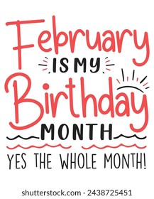 February is my birthday month design Happy birthday quote designs