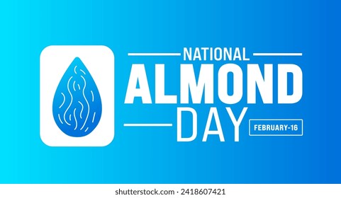 February is National Almond Day background template. Holiday concept. use to background, banner, placard, card, and poster design template with text inscription and standard color. vector illustration
