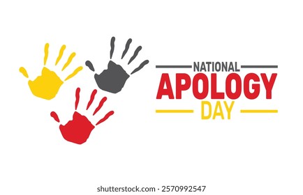 February is National Apology Day or sorry day background template. Perfect for banners, cards, posters, social media . Vector design with text inscription and classic color for a professional look