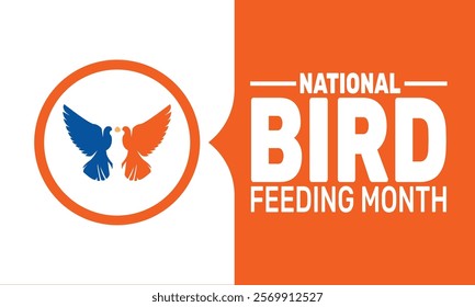 February is National Bird Feeding Month background template. Perfect for banners, cards, posters, and social media . Vector design with text inscription and classic color for a professional look