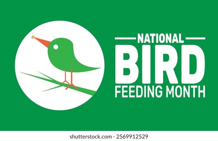 February is National Bird Feeding Month background template. Perfect for banners, cards, posters, and social media . Vector design with text inscription and classic color for a professional look